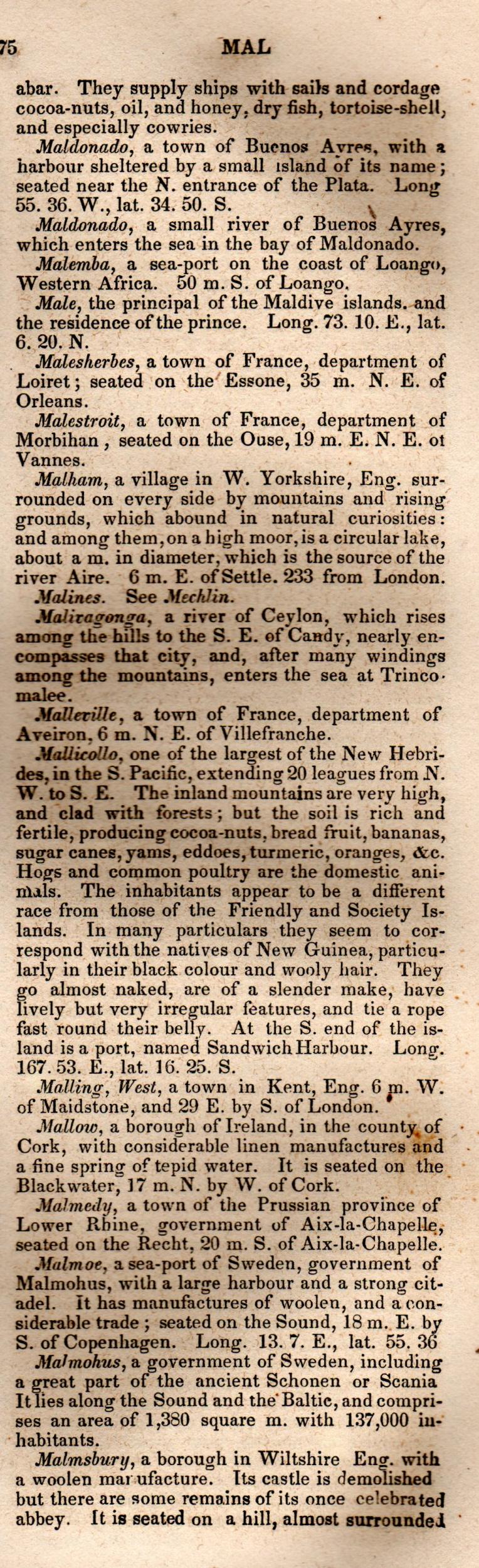 Brookes’ Universal Gazetteer (1850), Page 475 Right Column