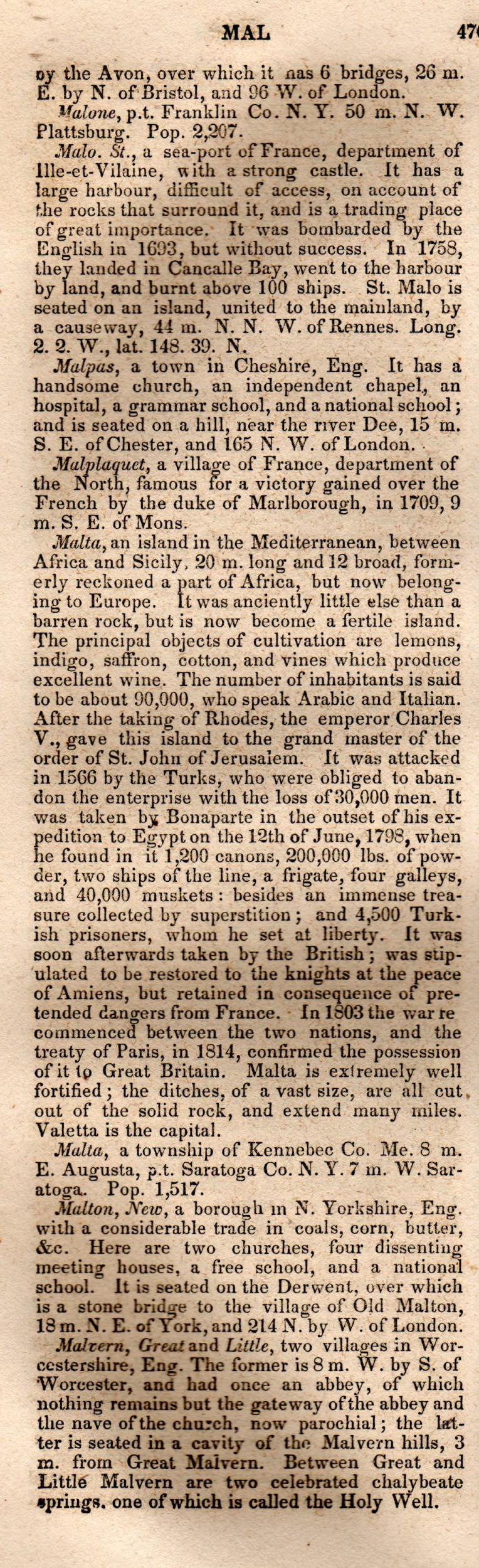 Brookes’ Universal Gazetteer (1850), Page 476 Left Column