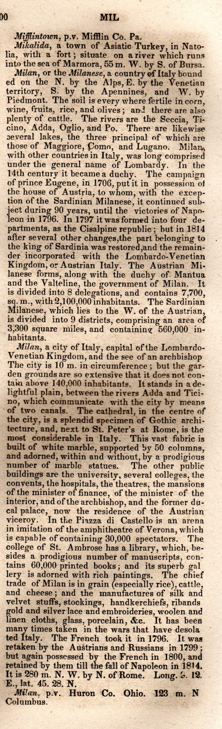 Brookes’ Universal Gazetteer (1850), Page 500 Right Column