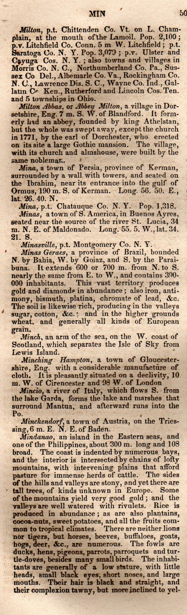 Brookes’ Universal Gazetteer (1850), Page 502 Left Column