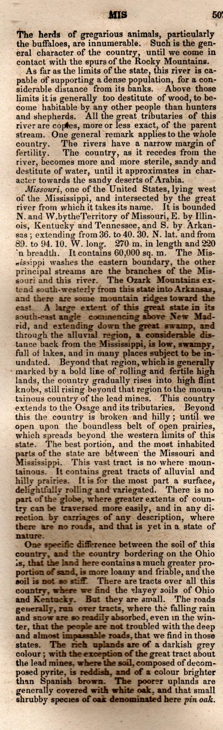 Brookes’ Universal Gazetteer (1850), Page 507 Left Column