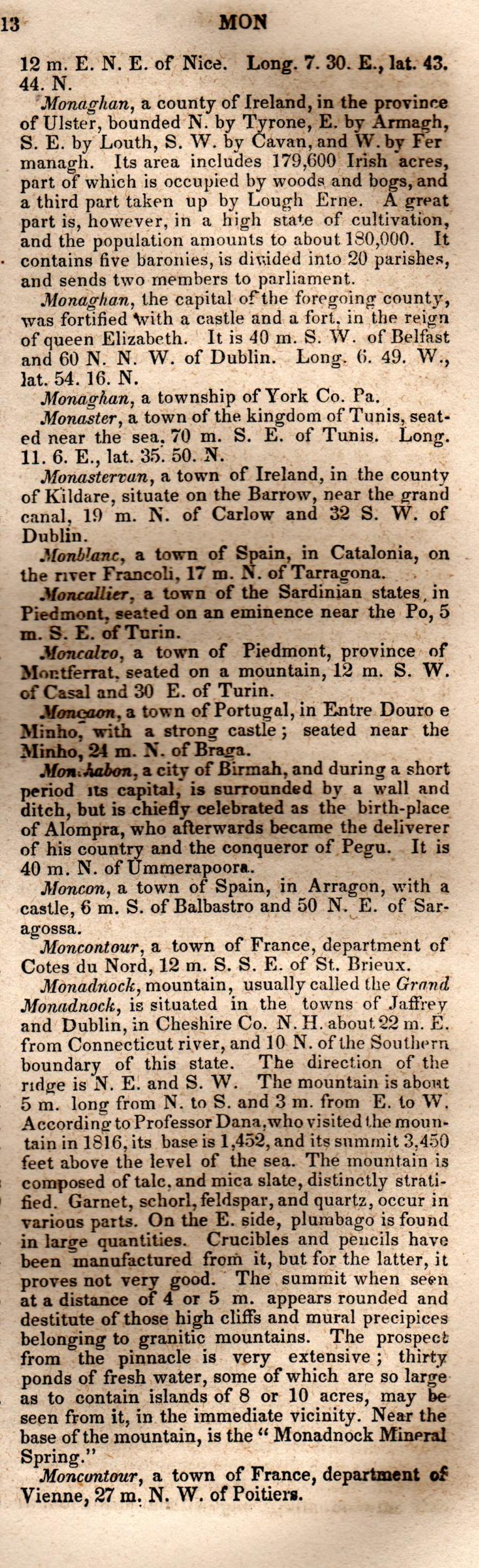 Brookes’ Universal Gazetteer (1850), Page 513 Right Column