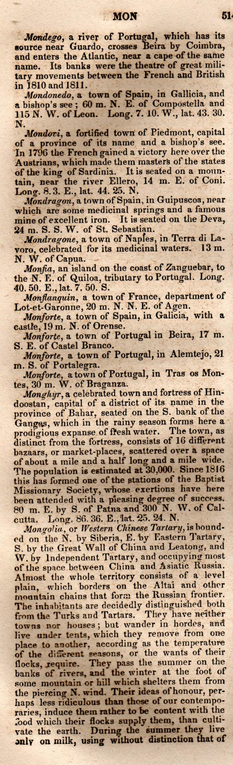 Brookes’ Universal Gazetteer (1850), Page 514 Left Column
