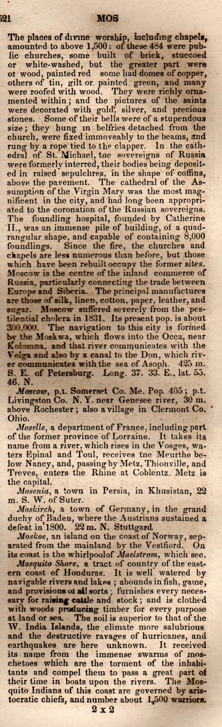 Brookes’ Universal Gazetteer (1850), Page 521 Right Column