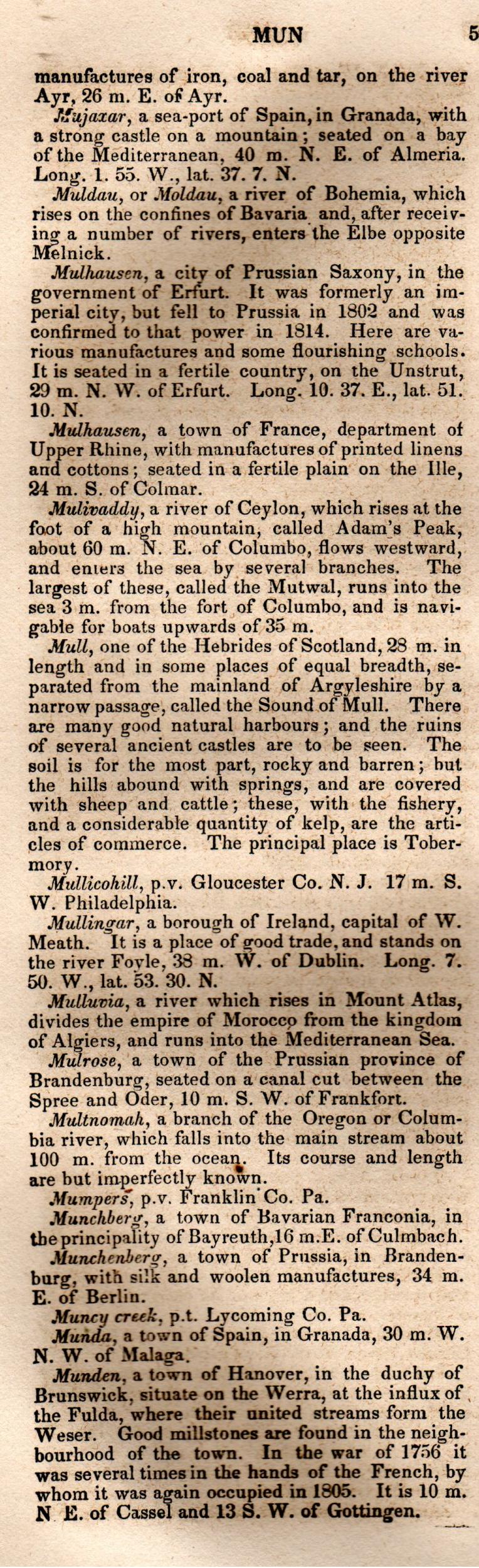 Brookes’ Universal Gazetteer (1850), Page 524 Left Column