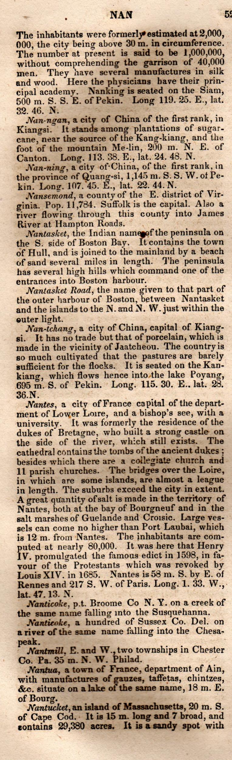 Brookes’ Universal Gazetteer (1850), Page 528 Left Column