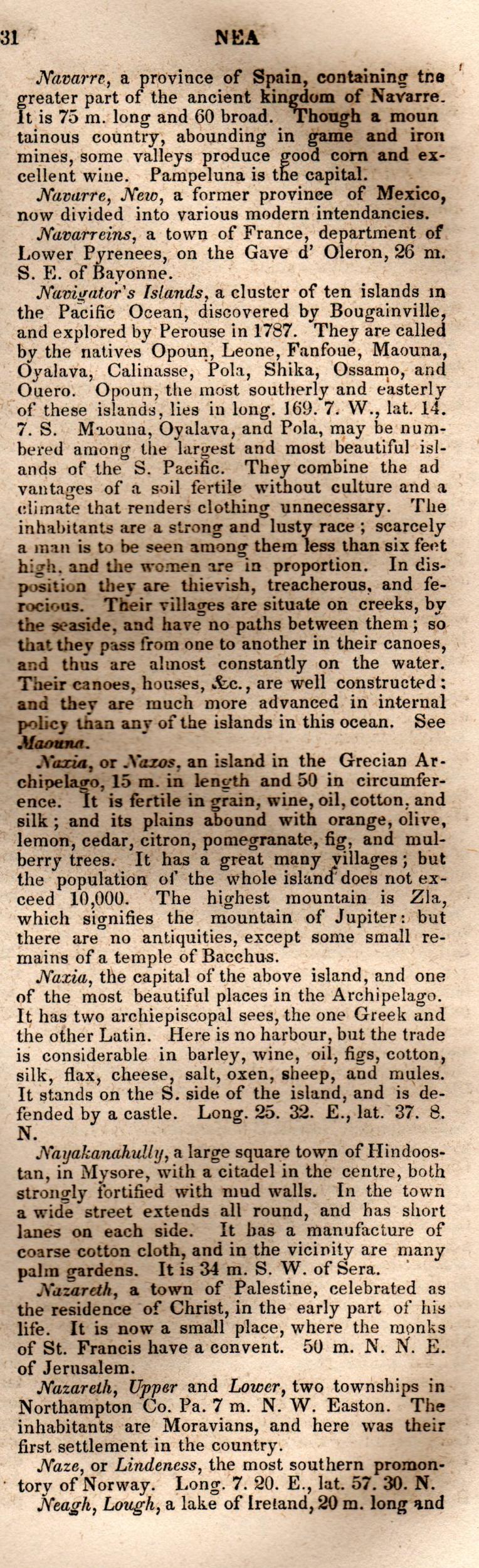 Brookes’ Universal Gazetteer (1850), Page 531 Right Column