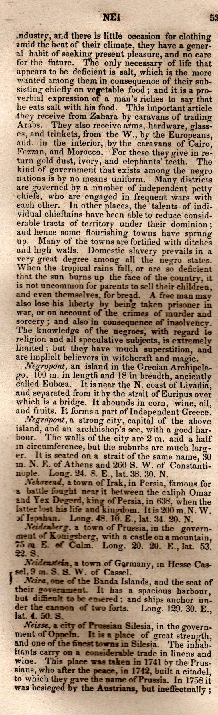 Brookes’ Universal Gazetteer (1850), Page 533 Left Column