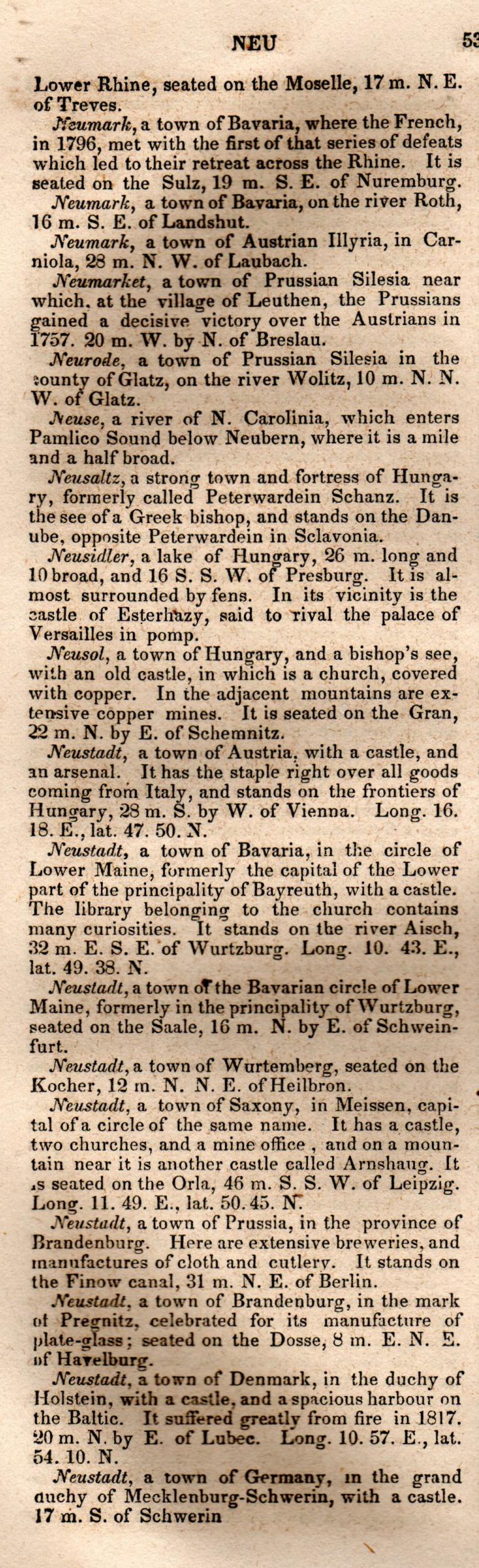 Brookes’ Universal Gazetteer (1850), Page 536 Left Column