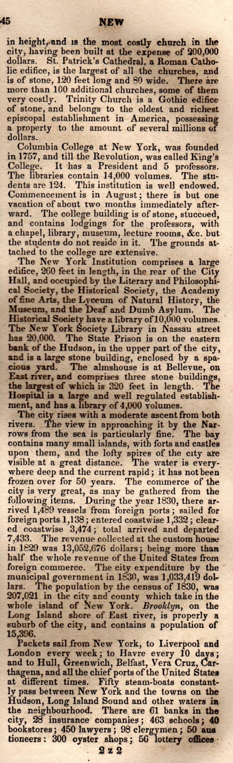 Brookes’ Universal Gazetteer (1850), Page 545 Right Column