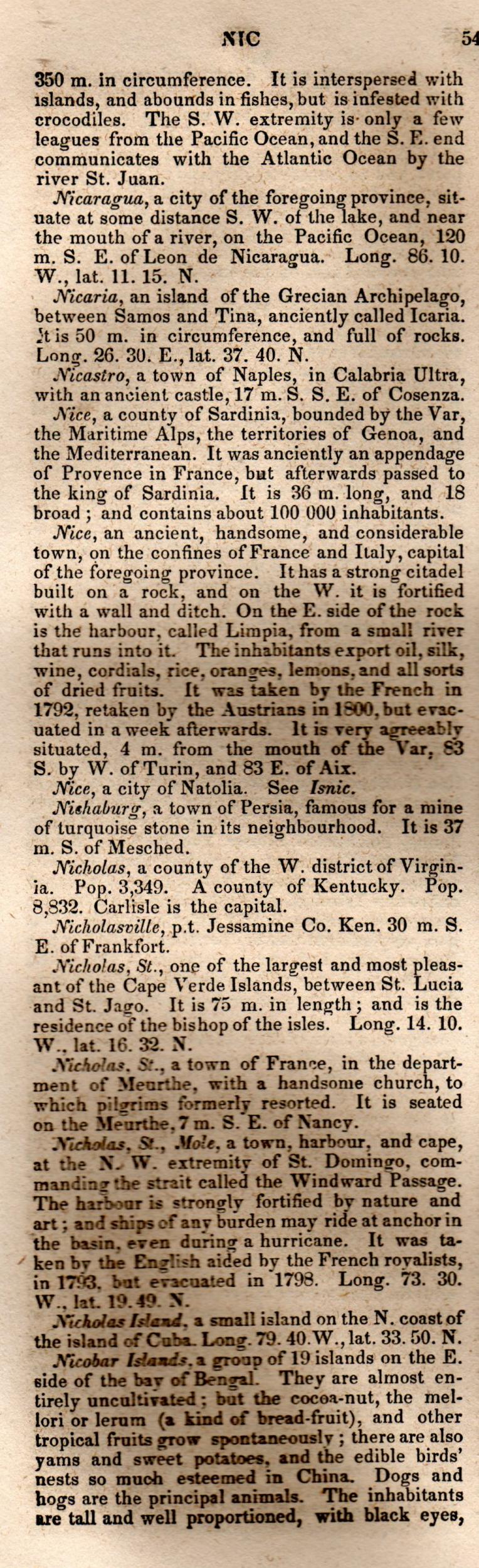 Brookes’ Universal Gazetteer (1850), Page 547 Left Column