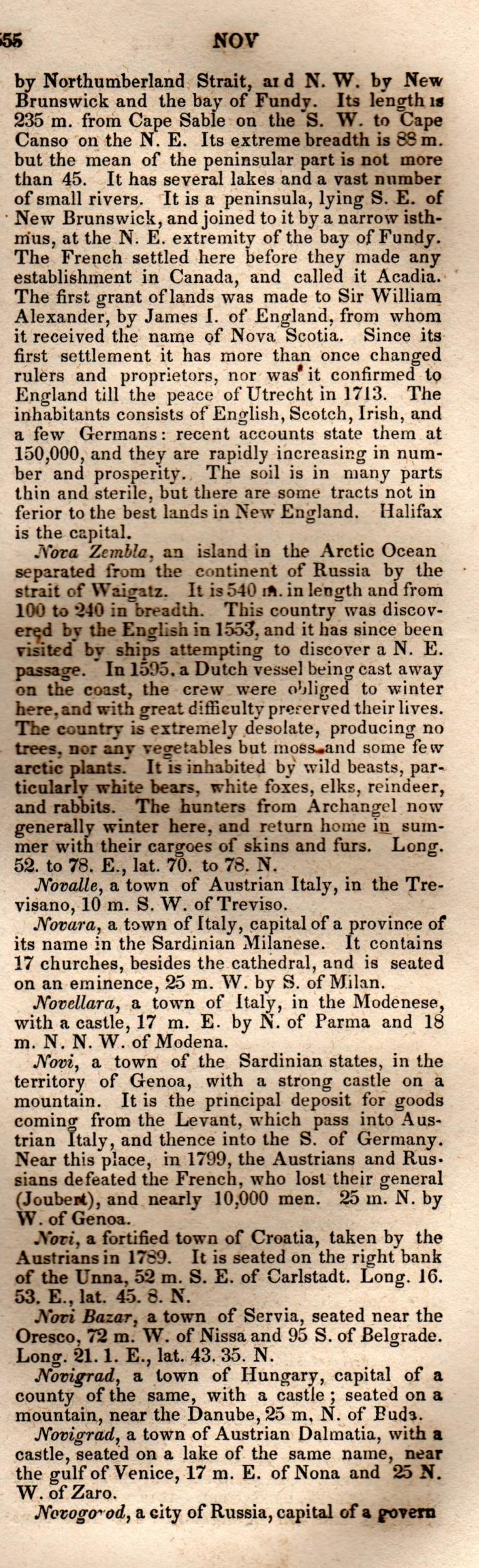 Brookes’ Universal Gazetteer (1850), Page 555 Right Column