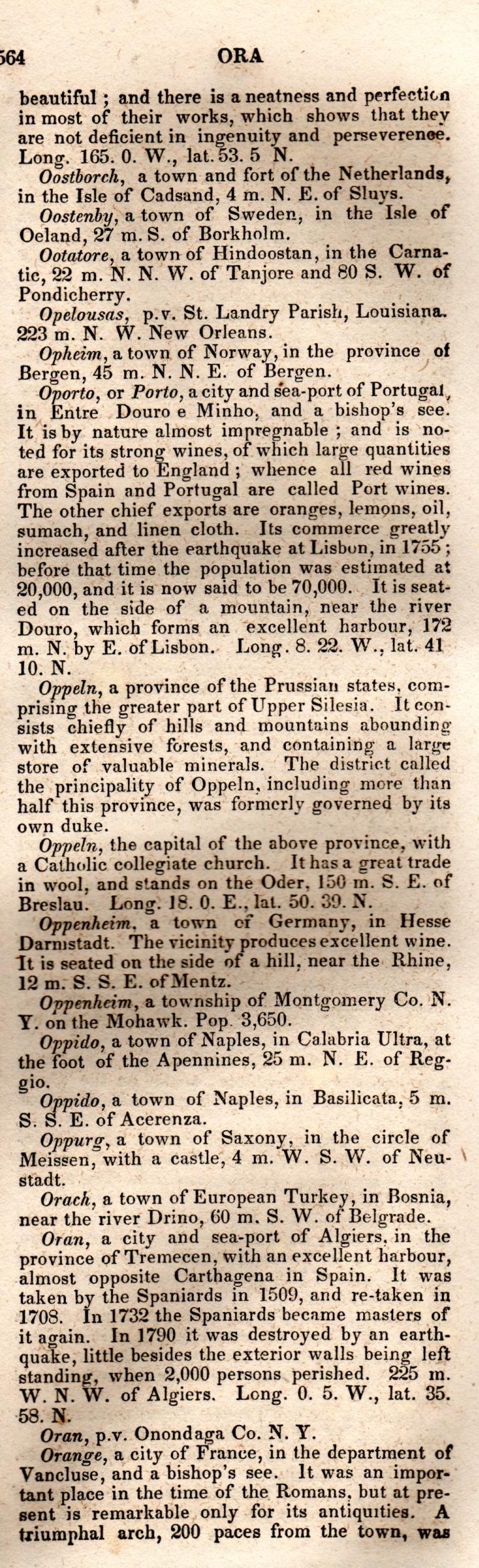 Brookes’ Universal Gazetteer (1850), Page 564 Right Column