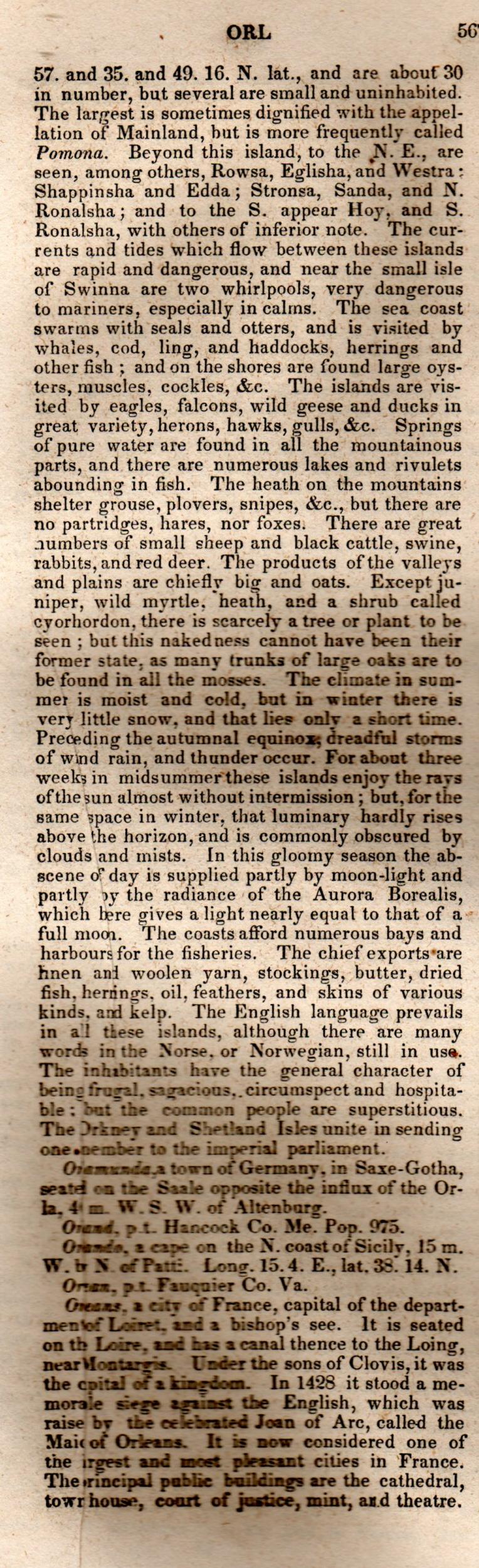 Brookes’ Universal Gazetteer (1850), Page 567 Left Column