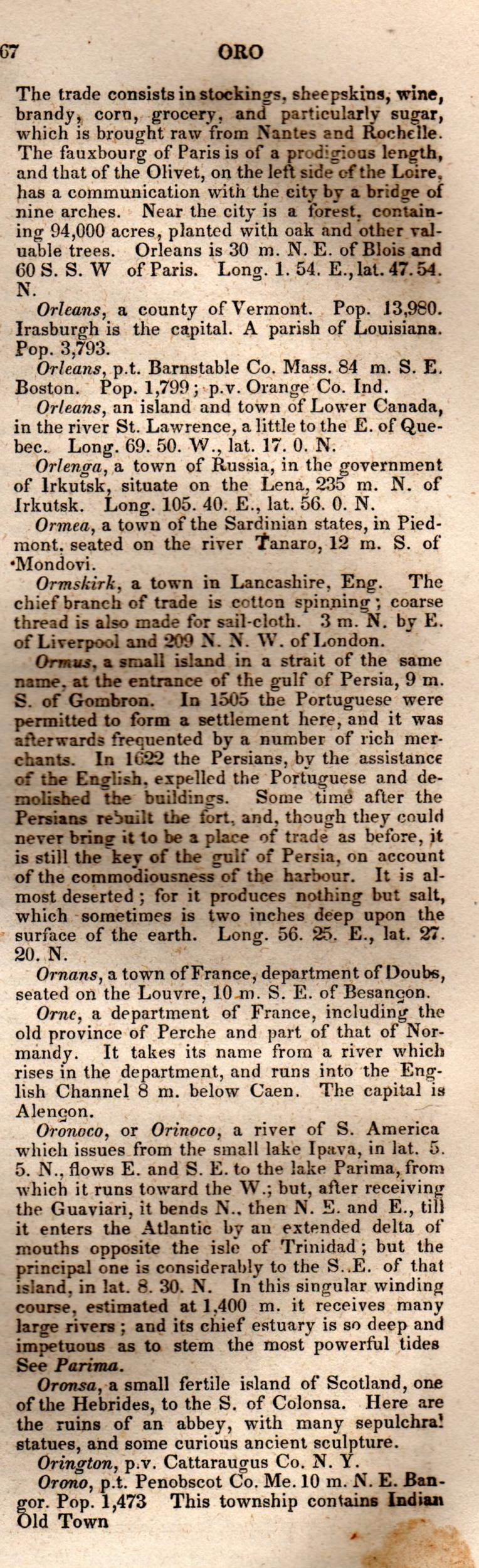 Brookes’ Universal Gazetteer (1850), Page 567 Right Column