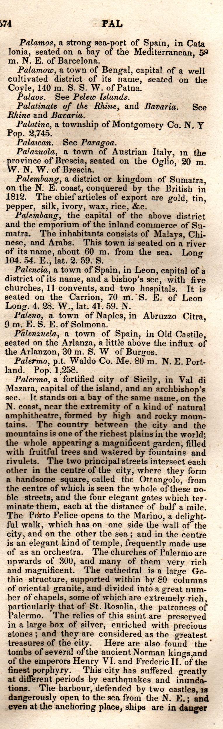 Brookes’ Universal Gazetteer (1850), Page 574 Right Column