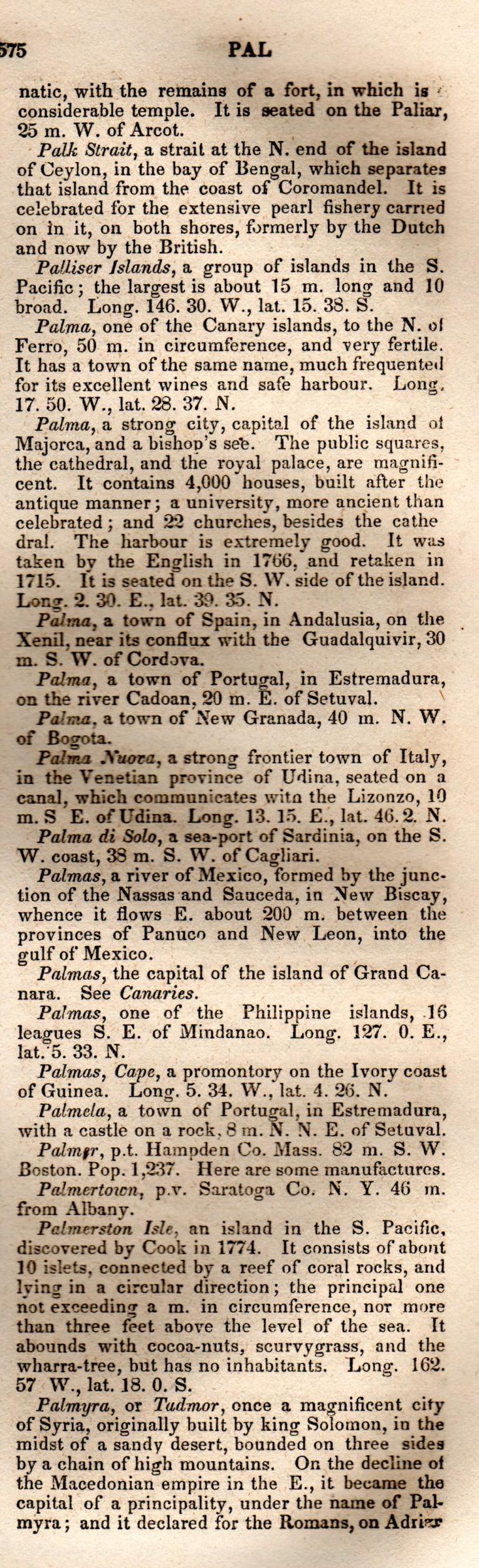 Brookes’ Universal Gazetteer (1850), Page 575 Right Column