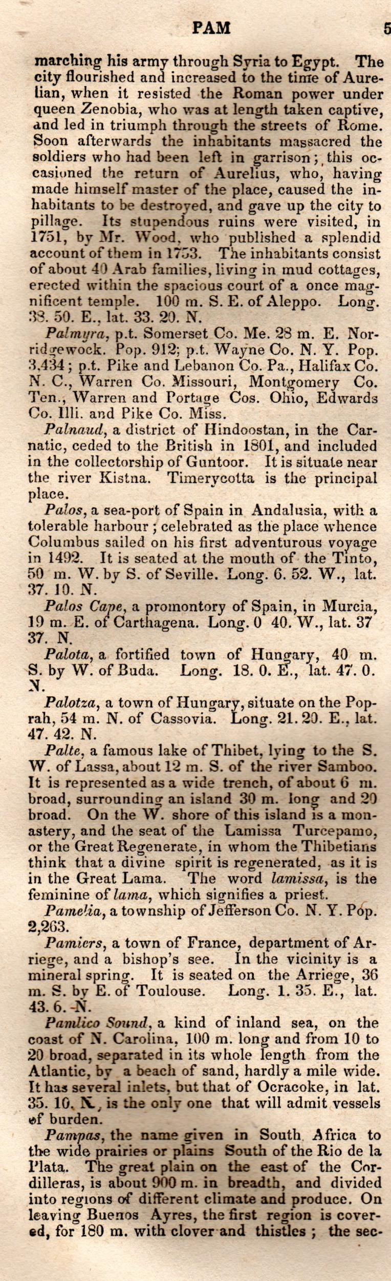 Brookes’ Universal Gazetteer (1850), Page 576 Left Column