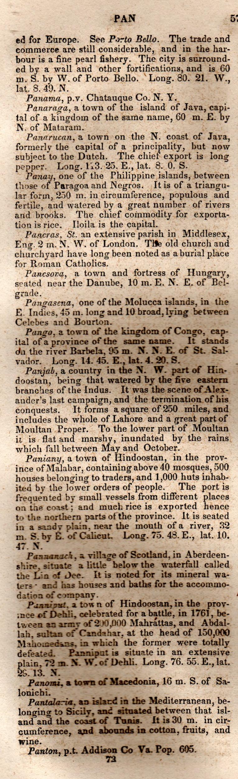Brookes’ Universal Gazetteer (1850), Page 577 Left Column