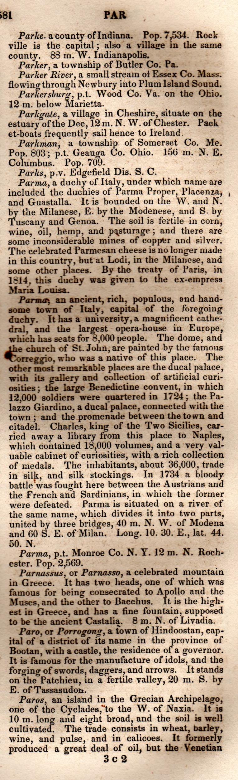 Brookes’ Universal Gazetteer (1850), Page 581 Right Column