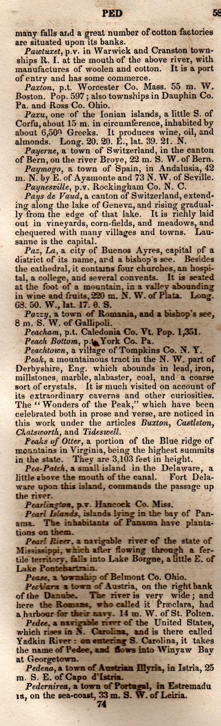 Brookes’ Universal Gazetteer (1850), Page 585 Left Column