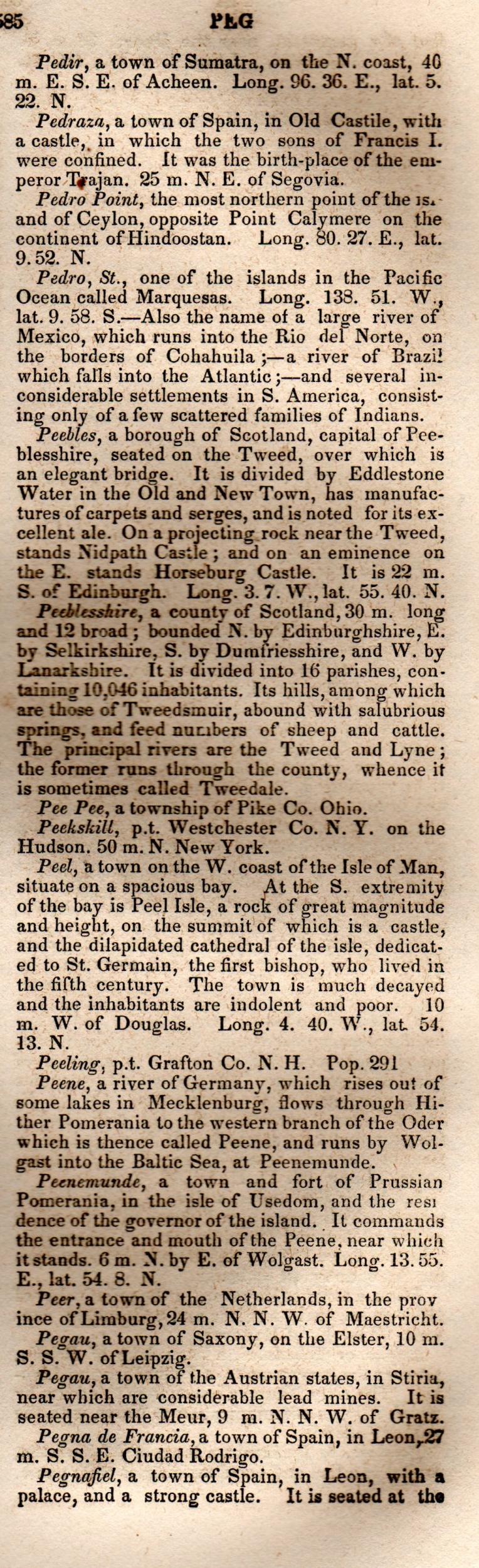 Brookes’ Universal Gazetteer (1850), Page 585 Right Column