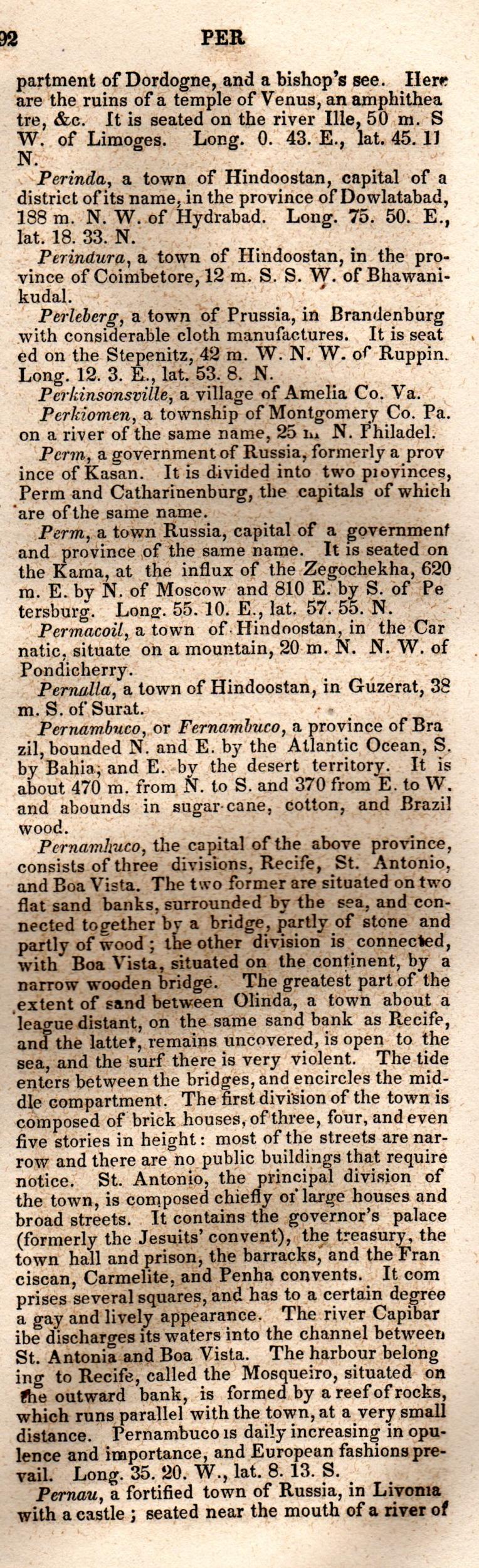 Brookes’ Universal Gazetteer (1850), Page 592 Right Column