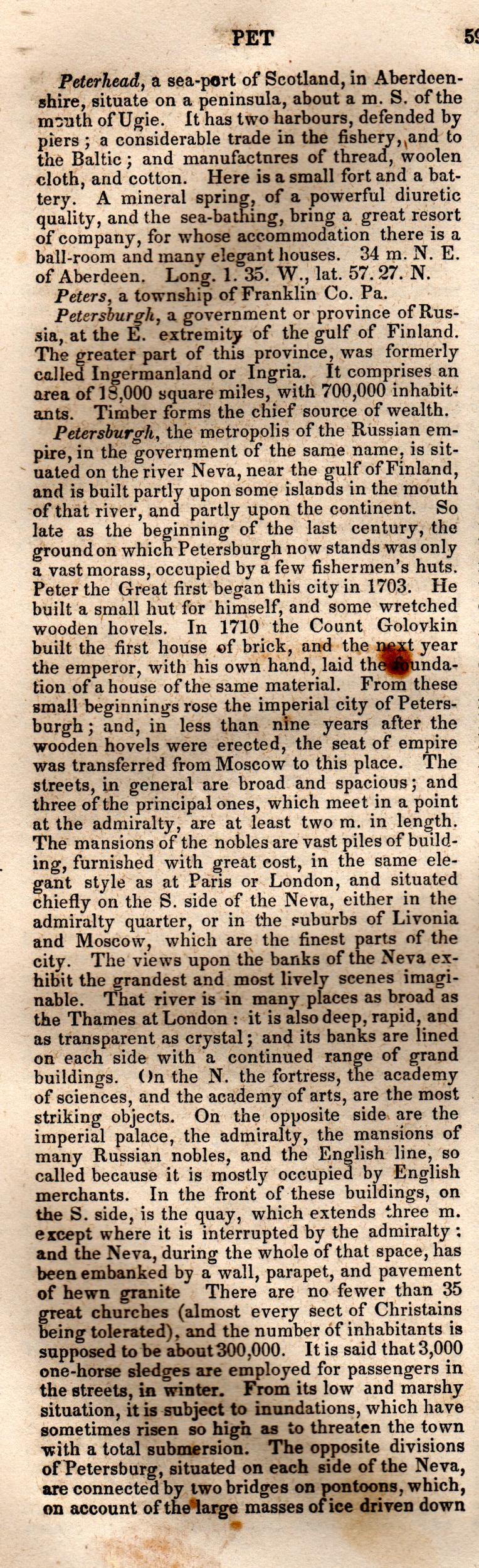 Brookes’ Universal Gazetteer (1850), Page 596 Left Column
