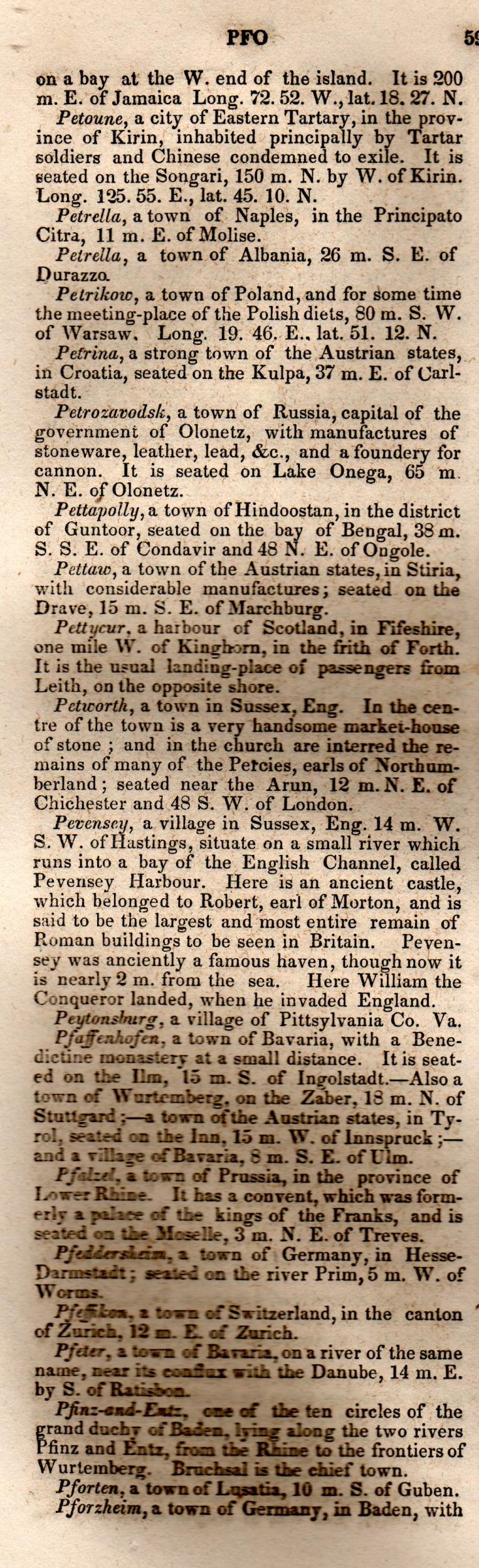 Brookes’ Universal Gazetteer (1850), Page 597 Left Column
