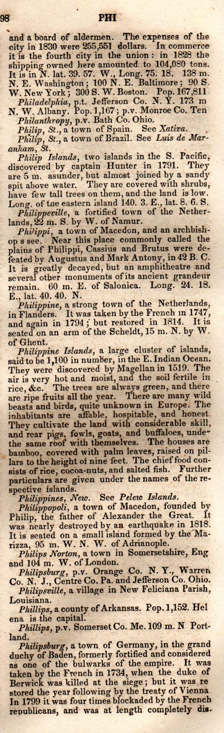 Brookes’ Universal Gazetteer (1850), Page 598 Right Column