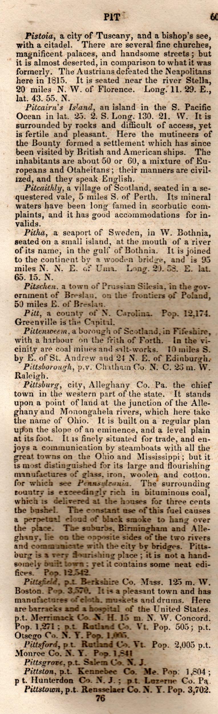 Brookes’ Universal Gazetteer (1850), Page 601 Left Column
