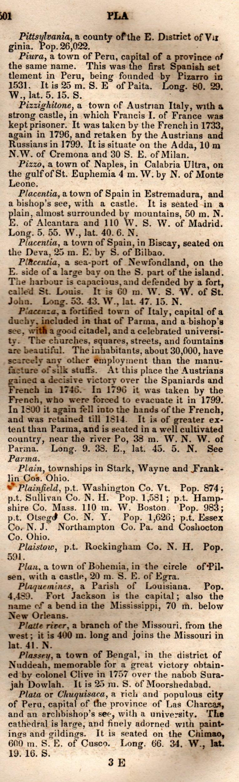 Brookes’ Universal Gazetteer (1850), Page 601 Right Column
