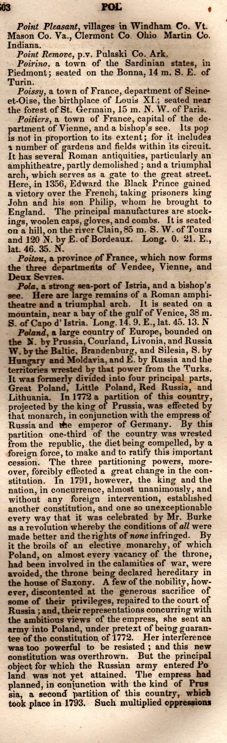 Brookes’ Universal Gazetteer (1850), Page 603 Right Column