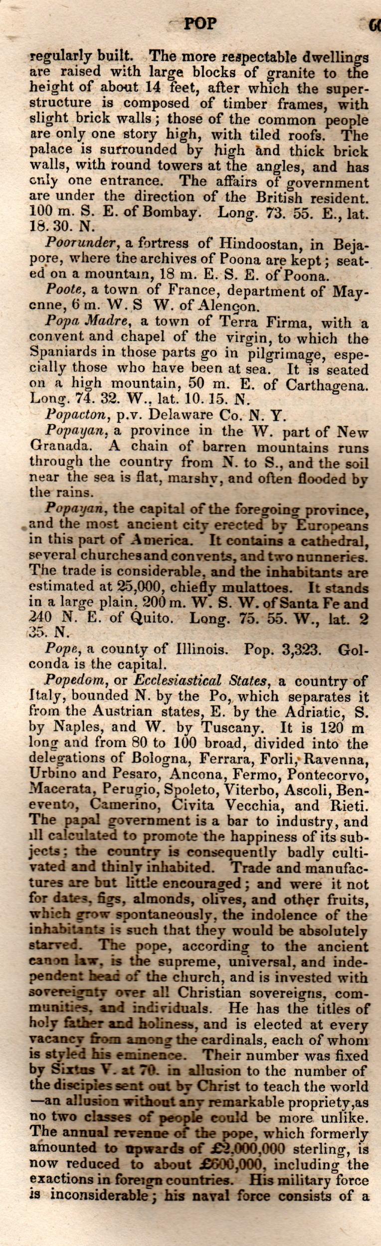 Brookes’ Universal Gazetteer (1850), Page 607 Left Column
