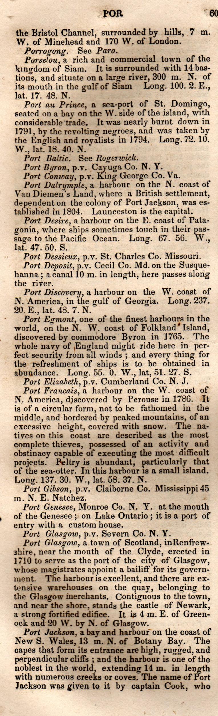 Brookes’ Universal Gazetteer (1850), Page 608 Left Column