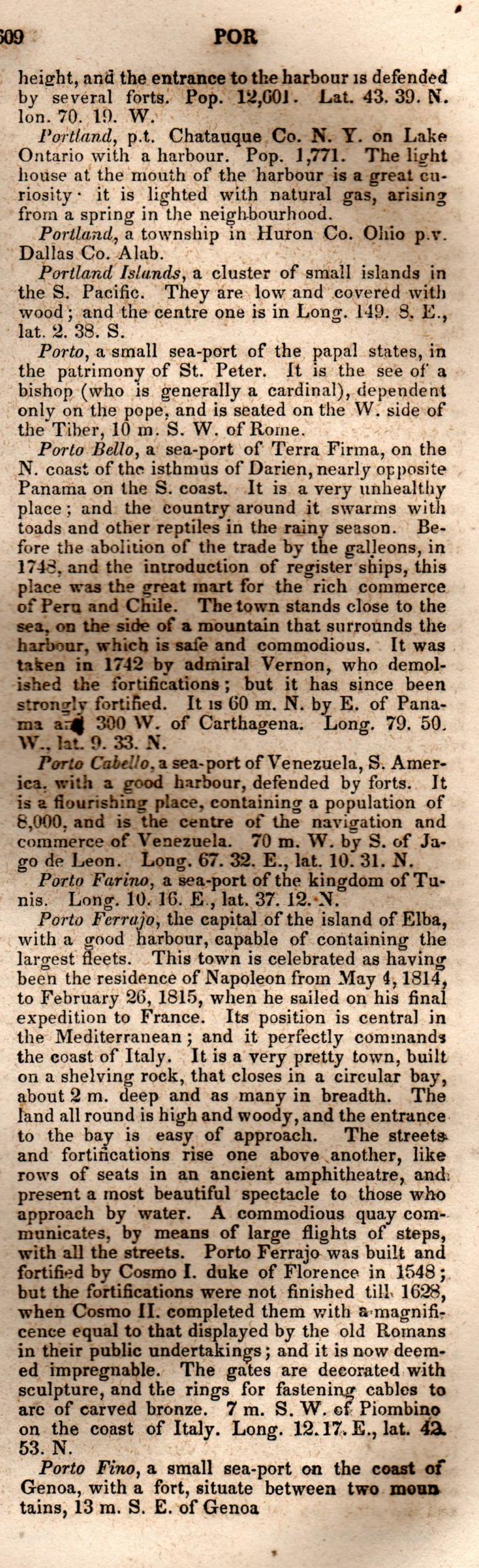 Brookes’ Universal Gazetteer (1850), Page 609 Right Column