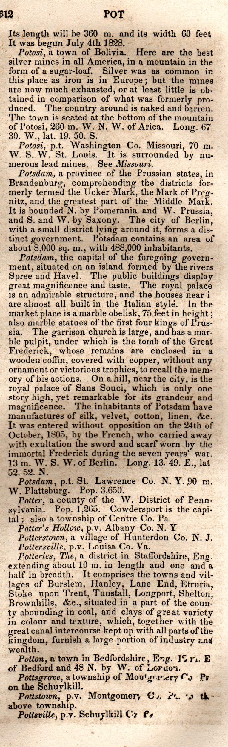 Brookes’ Universal Gazetteer (1850), Page 612 Right Column