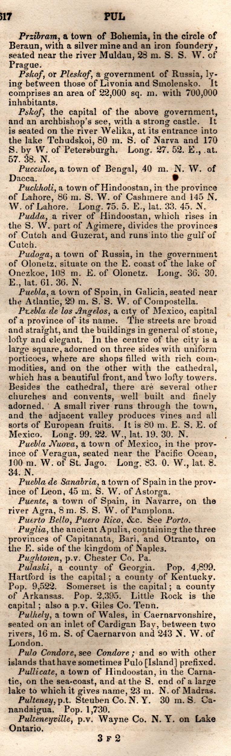 Brookes’ Universal Gazetteer (1850), Page 617 Right Column