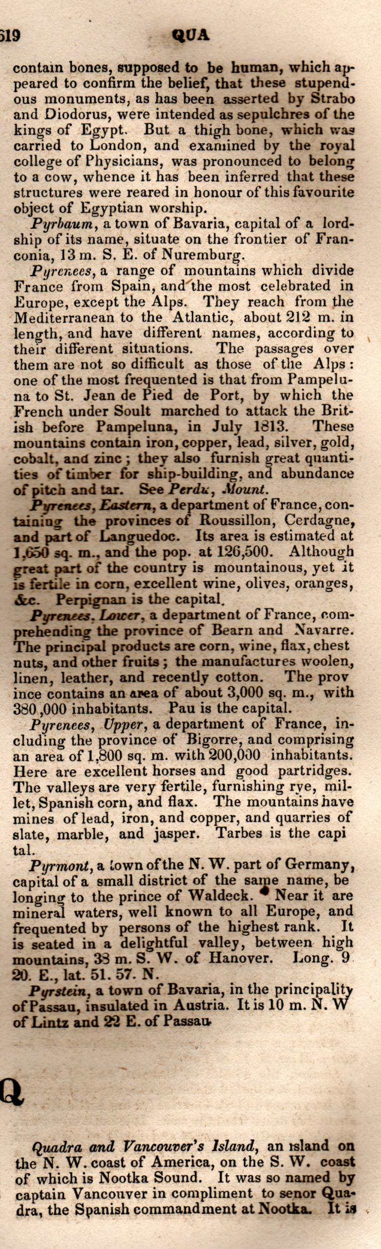 Brookes’ Universal Gazetteer (1850), Page 619 Right Column