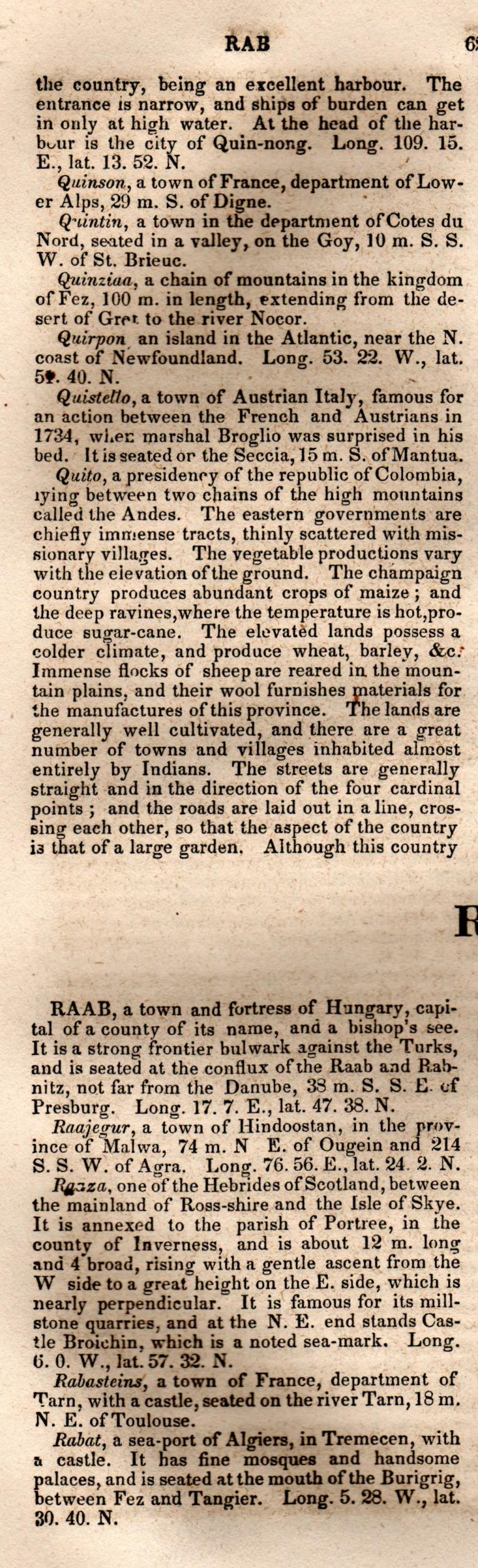Brookes’ Universal Gazetteer (1850), Page 622 Left Column