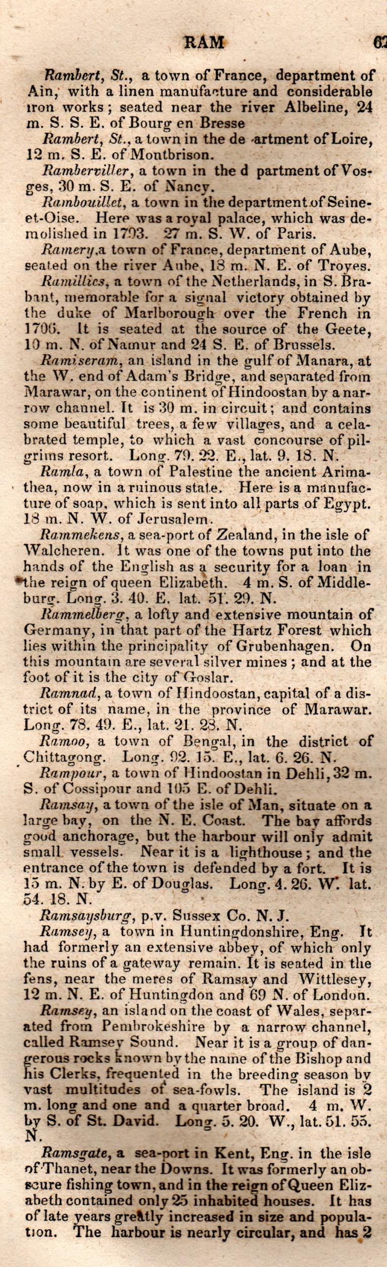 Brookes’ Universal Gazetteer (1850), Page 624 Left Column