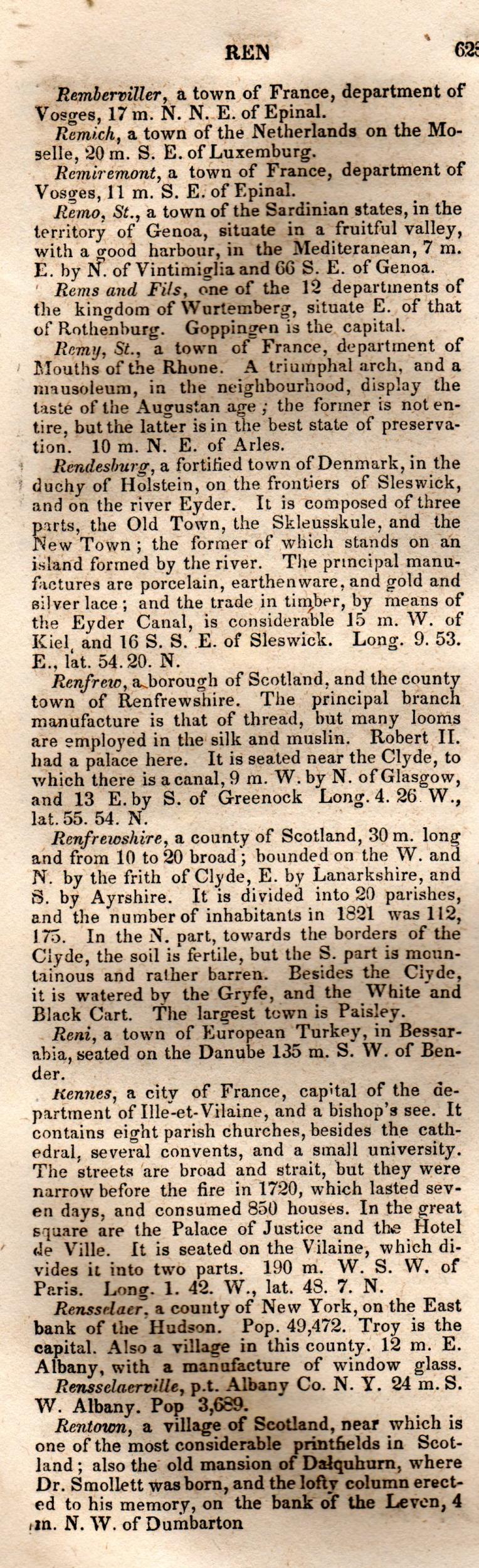 Brookes’ Universal Gazetteer (1850), Page 628 Left Column