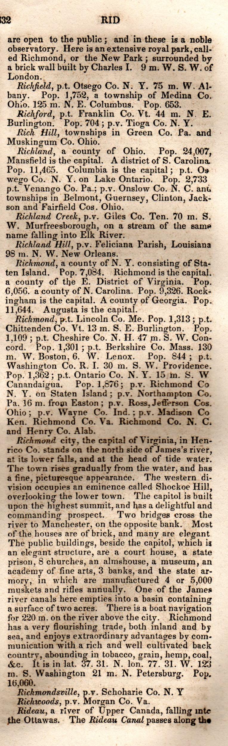 Brookes’ Universal Gazetteer (1850), Page 632 Right Column