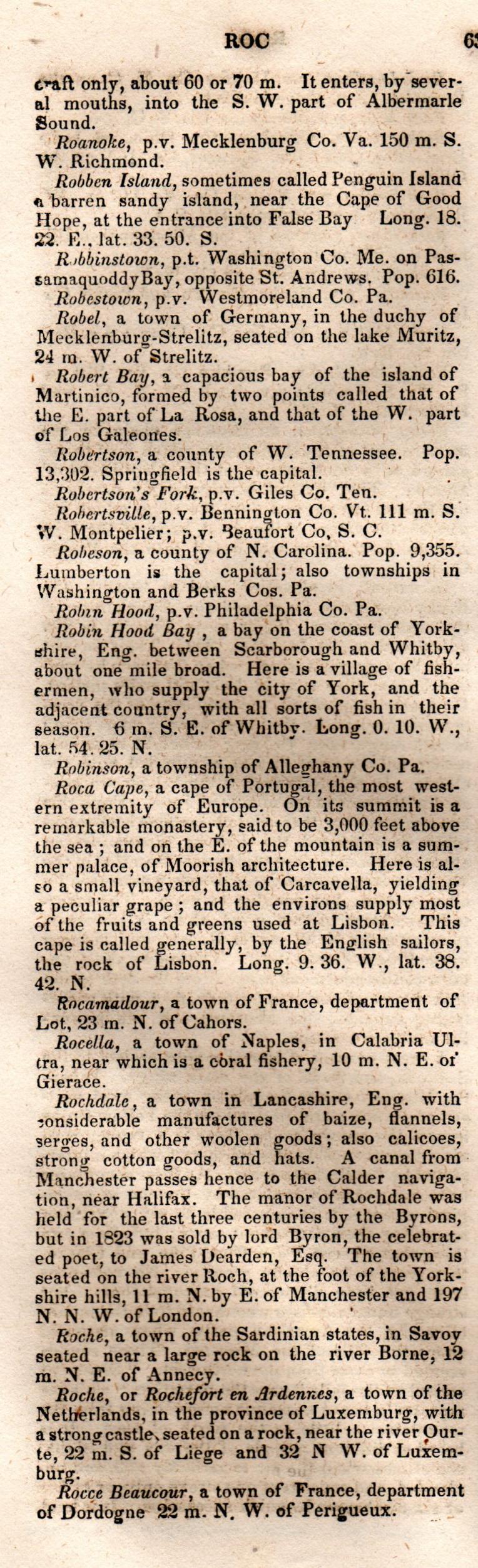 Brookes’ Universal Gazetteer (1850), Page 635 Left Column