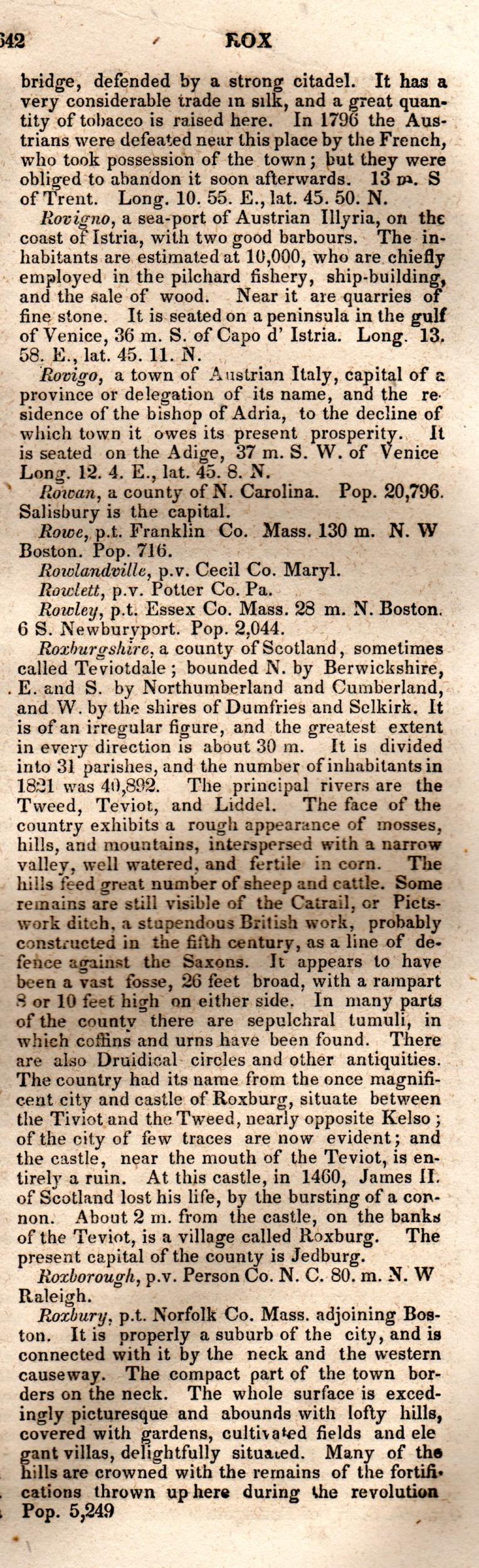 Brookes’ Universal Gazetteer (1850), Page 642 Right Column