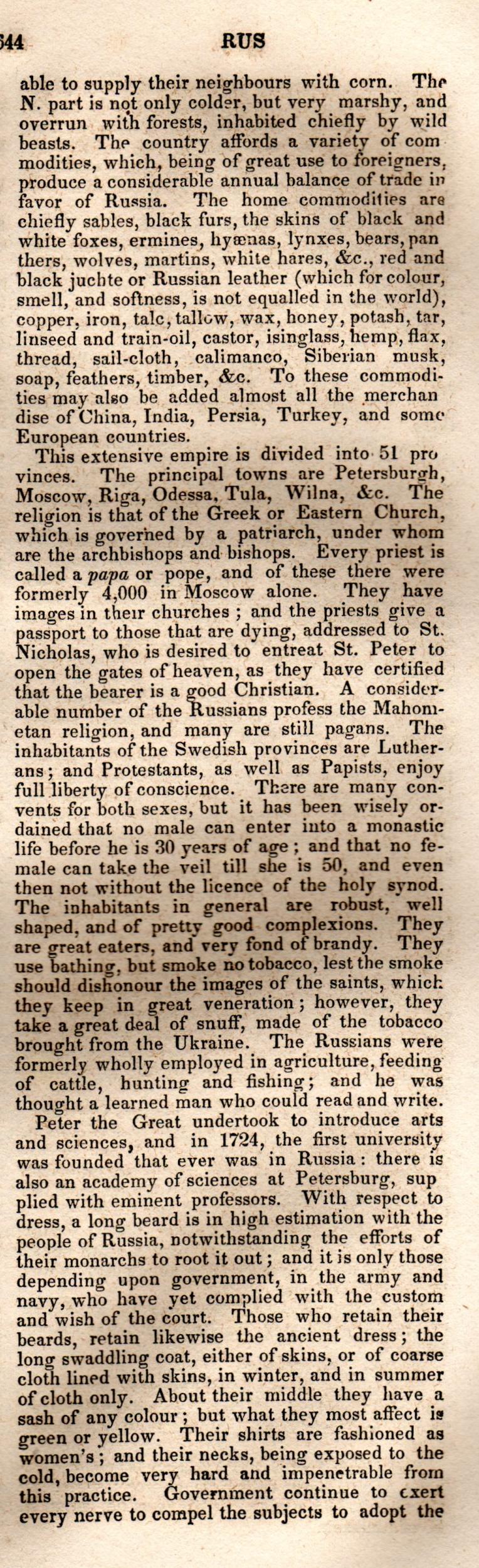 Brookes’ Universal Gazetteer (1850), Page 644 Right Column
