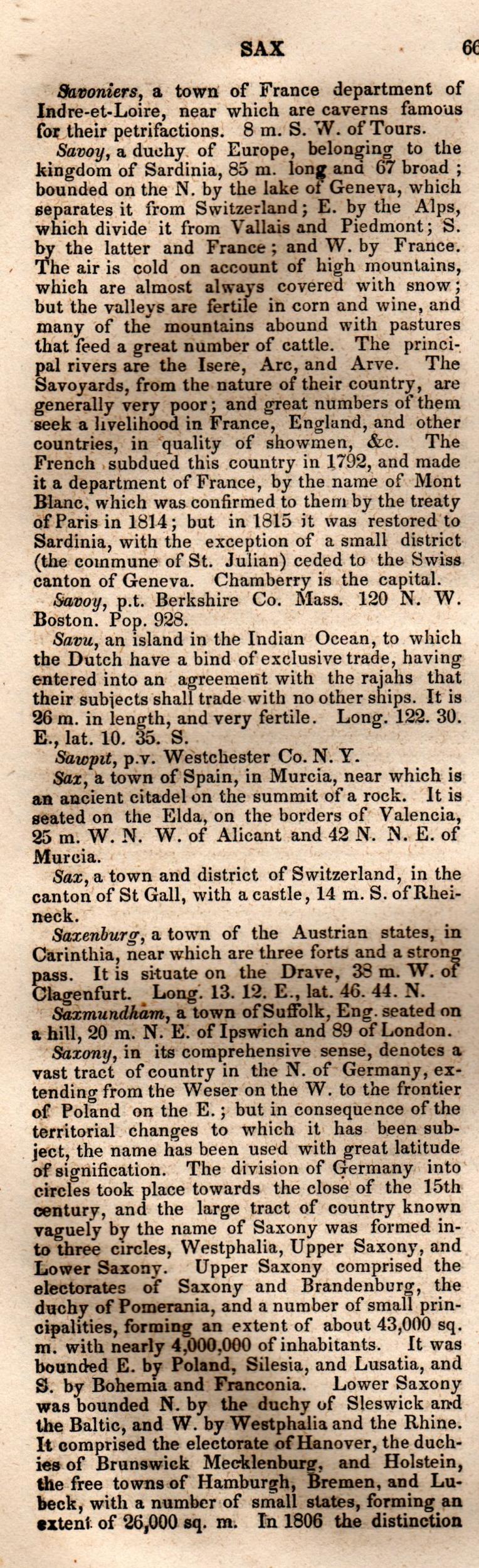 Brookes’ Universal Gazetteer (1850), Page 660 Left Column