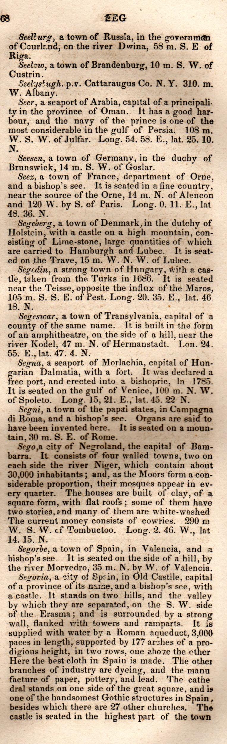 Brookes’ Universal Gazetteer (1850), Page 668 Right Column