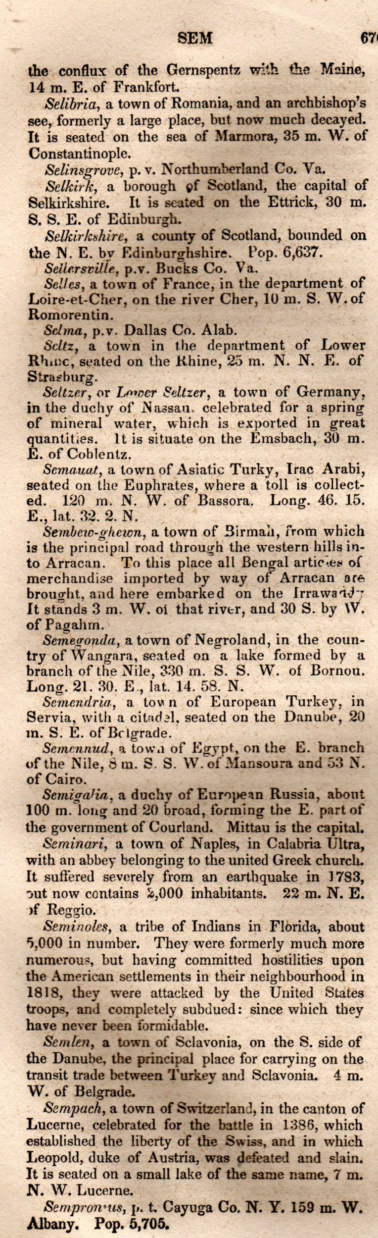 Brookes’ Universal Gazetteer (1850), Page 670 Left Column