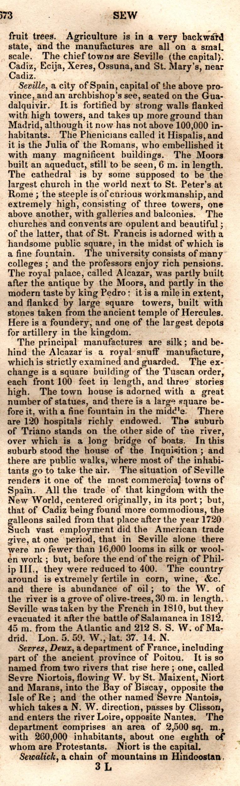 Brookes’ Universal Gazetteer (1850), Page 673 Right Column